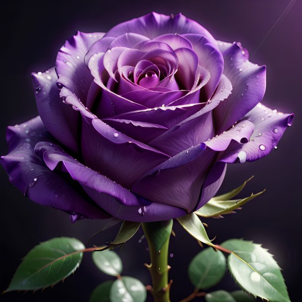 Depiction of a purple rose