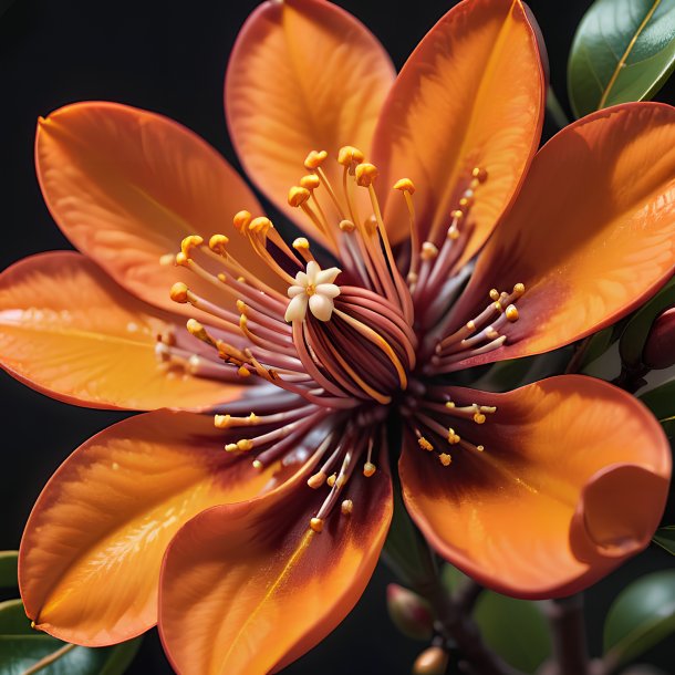 Imagery of a maroon orange blossom