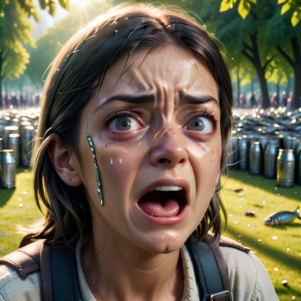 Photo of a crying of a sardines in the park