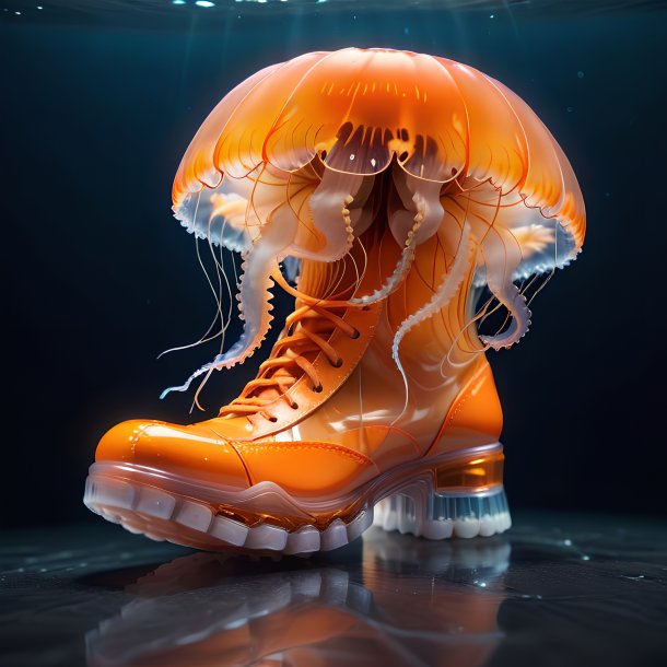 Image d'une méduse dans une chaussure orange