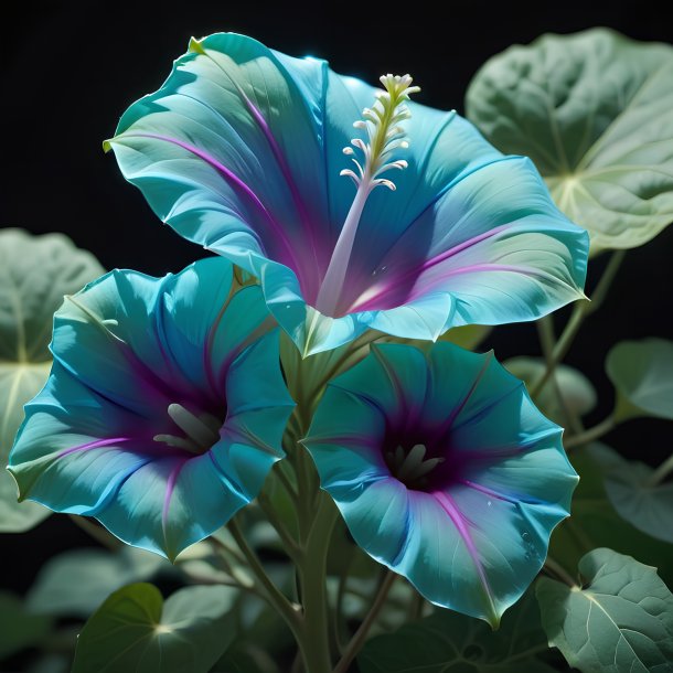 Figura de un cyan ipomoea tricolor