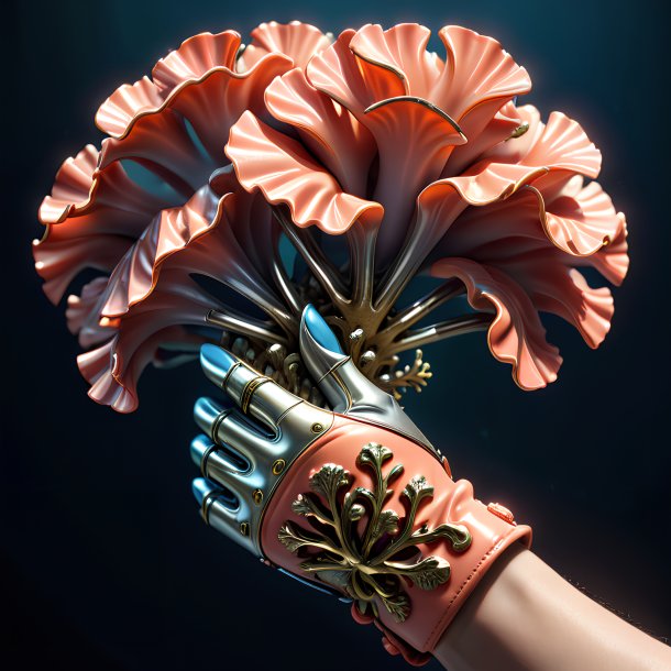 Illustration of a coral gloves from metal