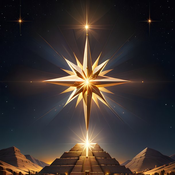 Illustration of a olden star of bethlehem, pyramidal