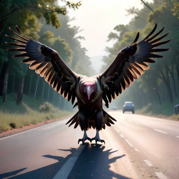 Image d'une menace de vautour sur la route