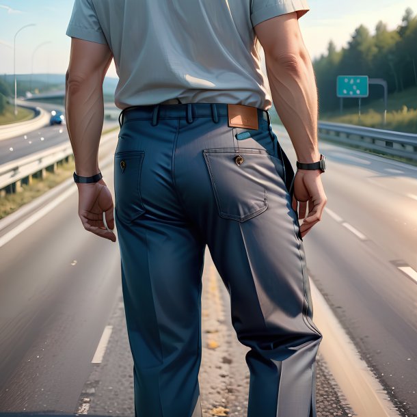 Drawing of a mol in a trousers on the highway