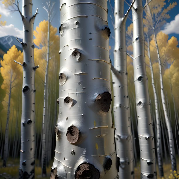 Depiction of a silver aspen