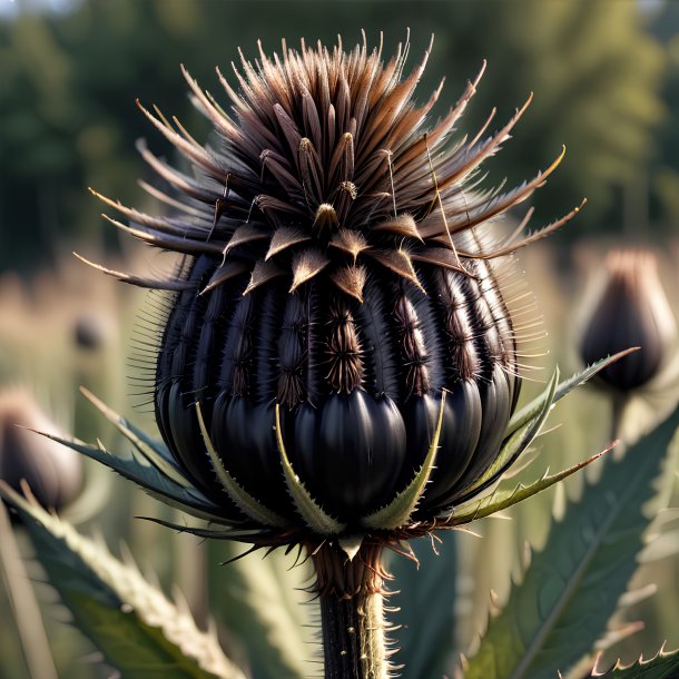 Depiction of a black teasel