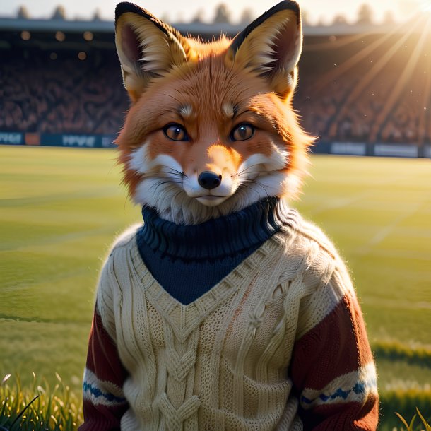 Photo d'un renard dans un pull sur le terrain