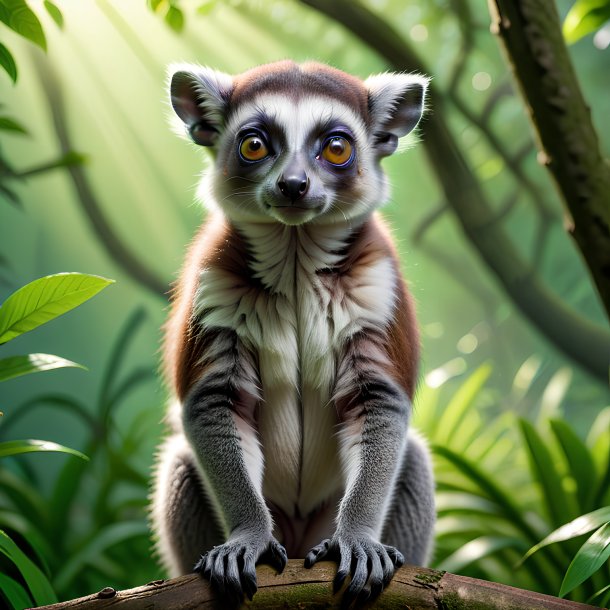 Image of a lemur in a green belt