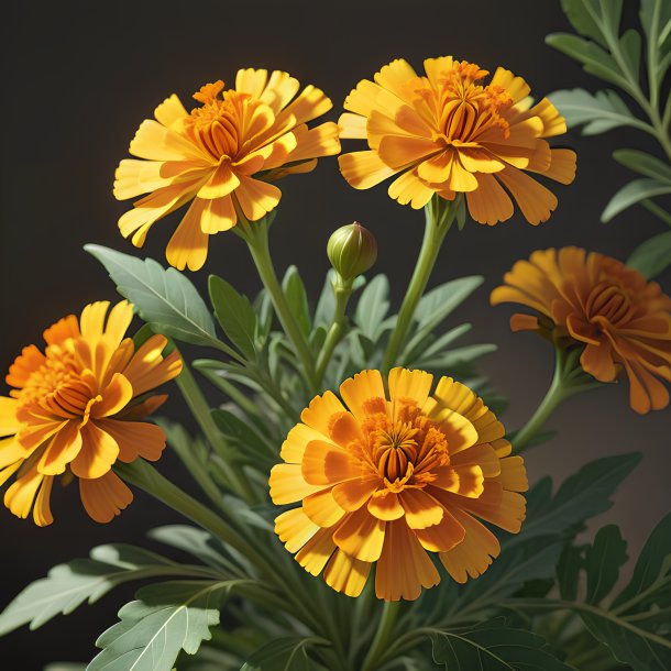 Illustration of a khaki fig marigold