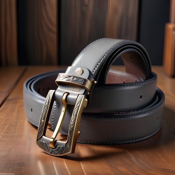 Portrait of a gray belt from wood