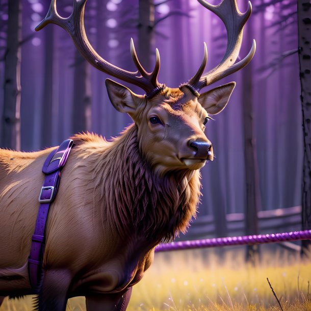 Picture of a elk in a purple belt