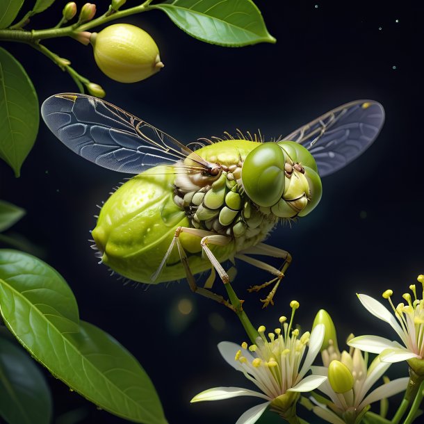 Dibujo de una mosca de lima, floración nocturna