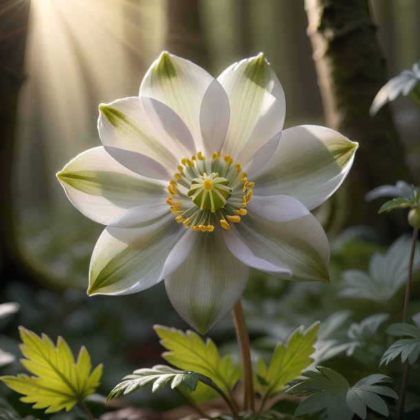 Portrait of a khaki wood anemone