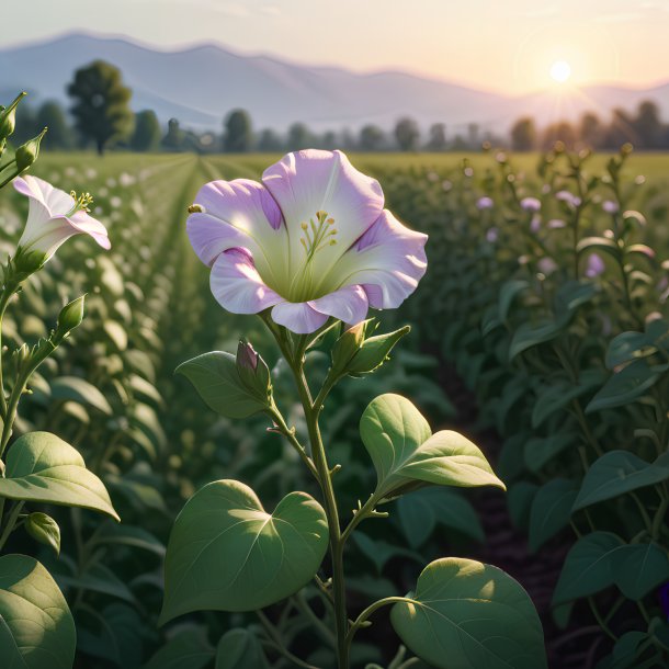 Ilustração, de, um, ameixa, bindweed, campo