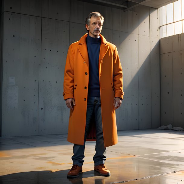 Illustration of a orange coat from concrete