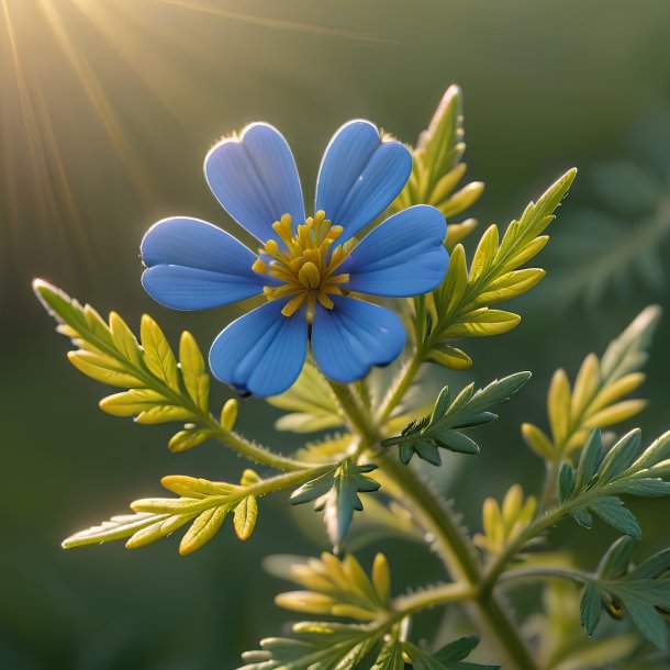 Figure d'une herbe argentée d'azur