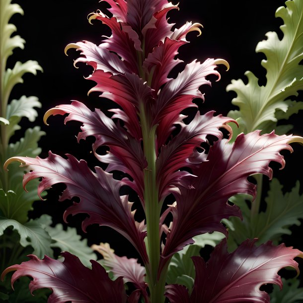 Image of a maroon acanthus