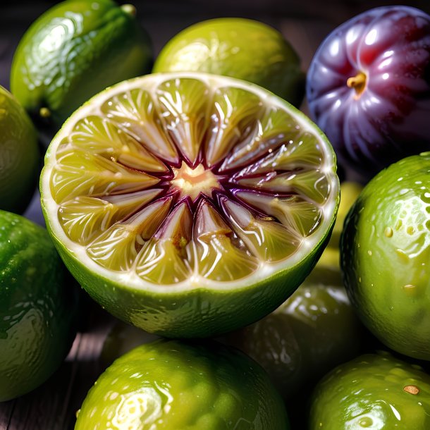 Image of a lime date, plum