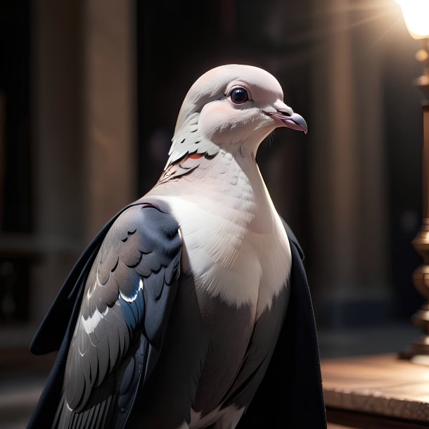 Image d'une colombe dans un manteau noir