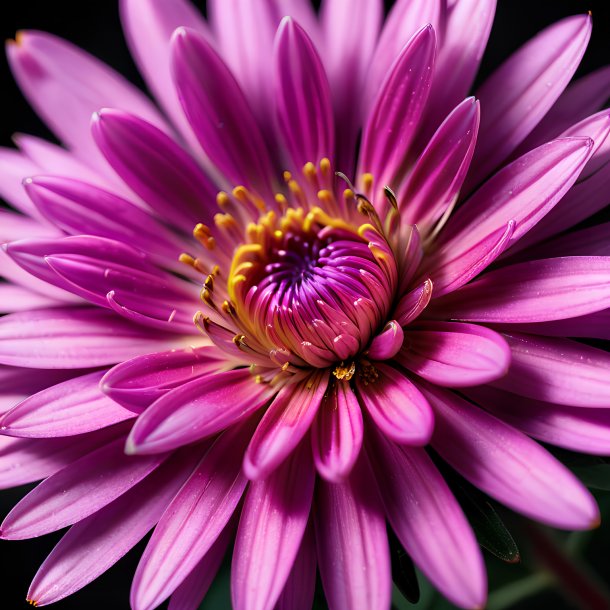 Portrait d'un aster rose chaud