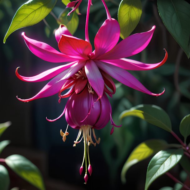 Depiction of a fuchsia xyris