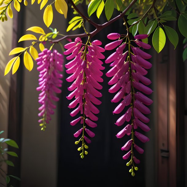 Depicting of a magenta laburnum