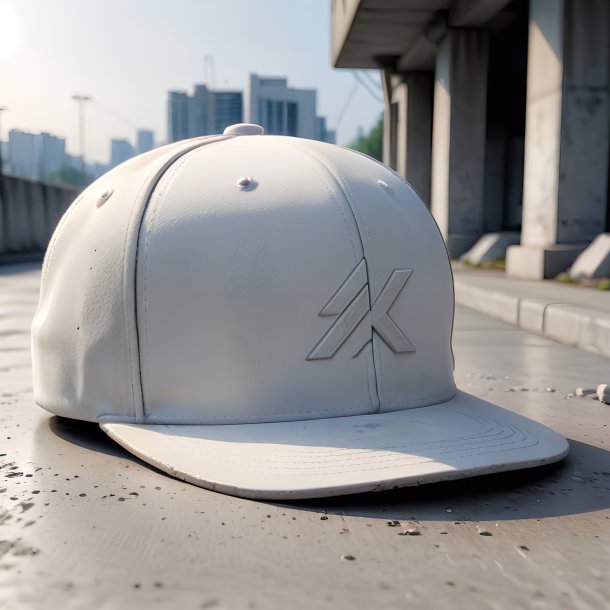 Photo d'une casquette blanche du béton