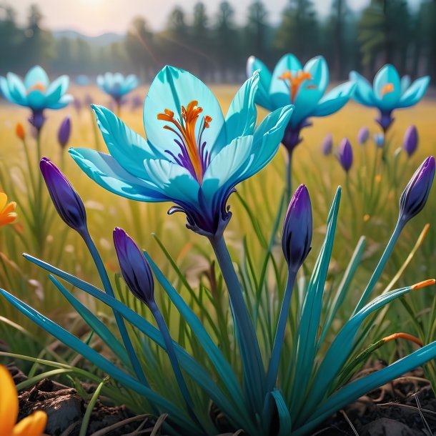 Figure of a cyan meadow saffron