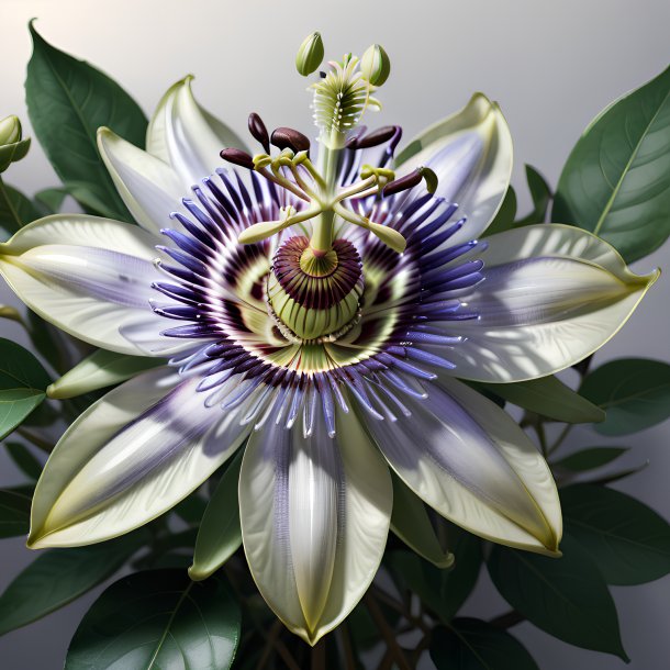 Sketch of a silver passion flower