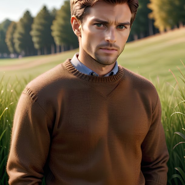 Photography of a brown sweater from grass