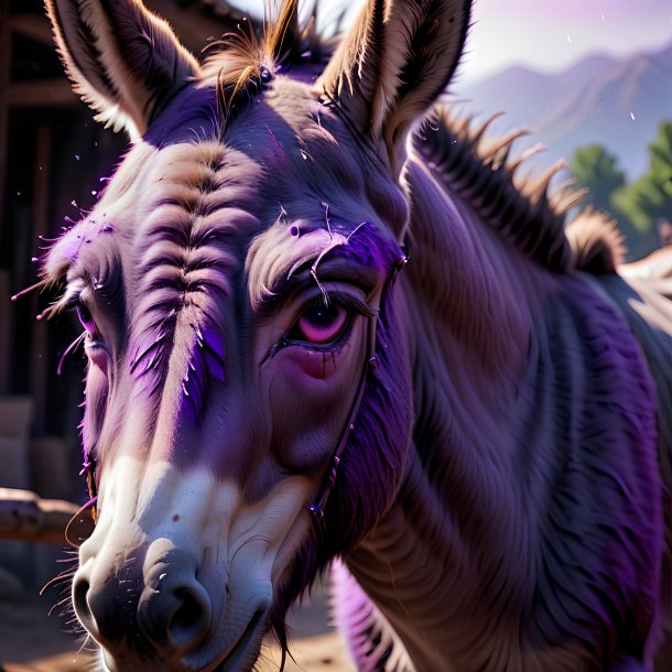 Foto de um burro roxo chorando