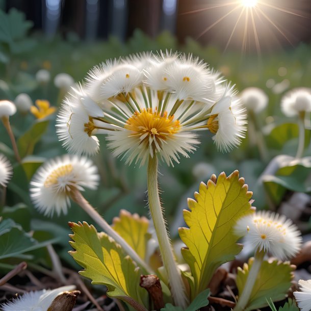 Clipart of a white coltsfoot