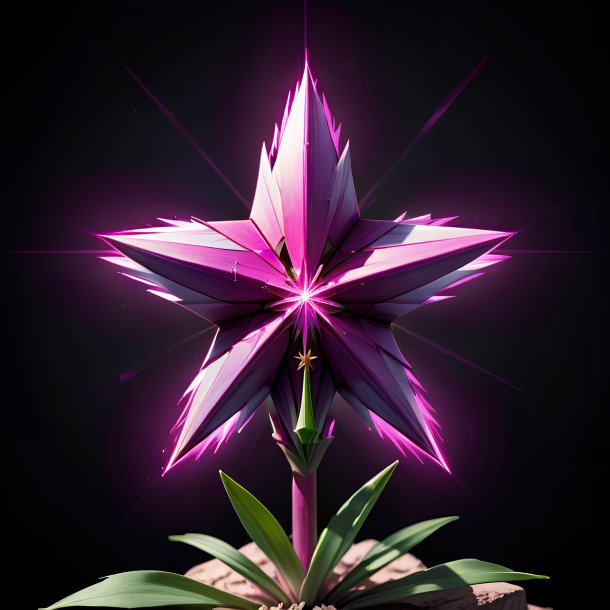 Sketch of a magenta star of bethlehem, pyramidal