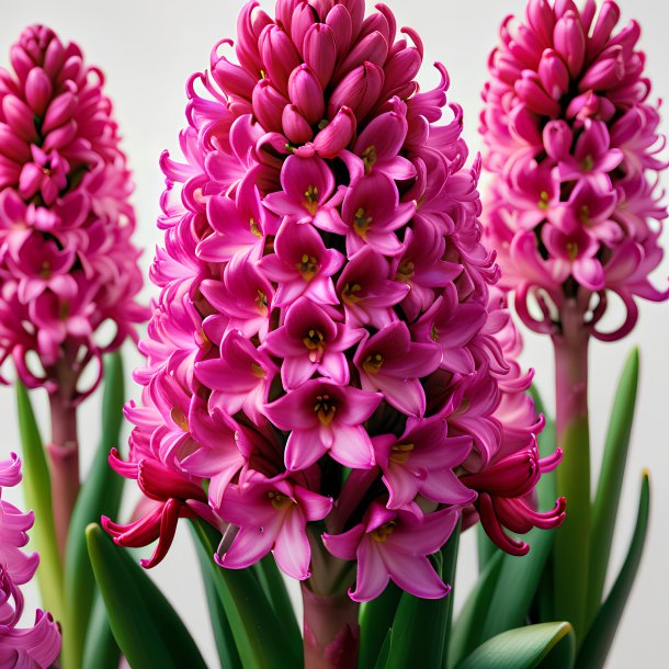 Portrayal of a hot pink hyacinth, expanded