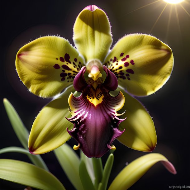 Clipart d'une olive ophrys, orchidée de mouche