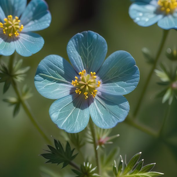 Photography of a aquamarine cinquefoil