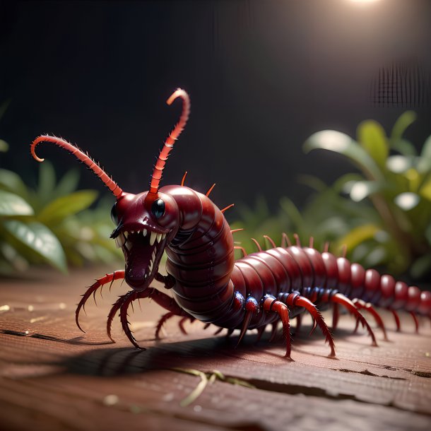 Image of a maroon dancing centipede