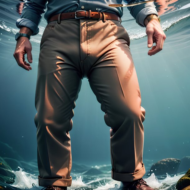 Image of a salmon in a trousers in the sea