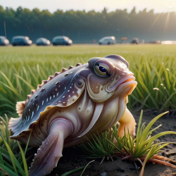 Pic of a waiting of a cuttlefish on the field