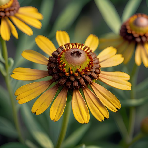 Imagen de un helenium de oliva, suave