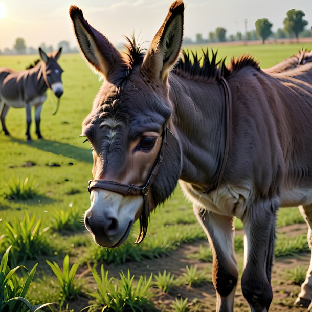 Foto de un llanto de un burro en el campo