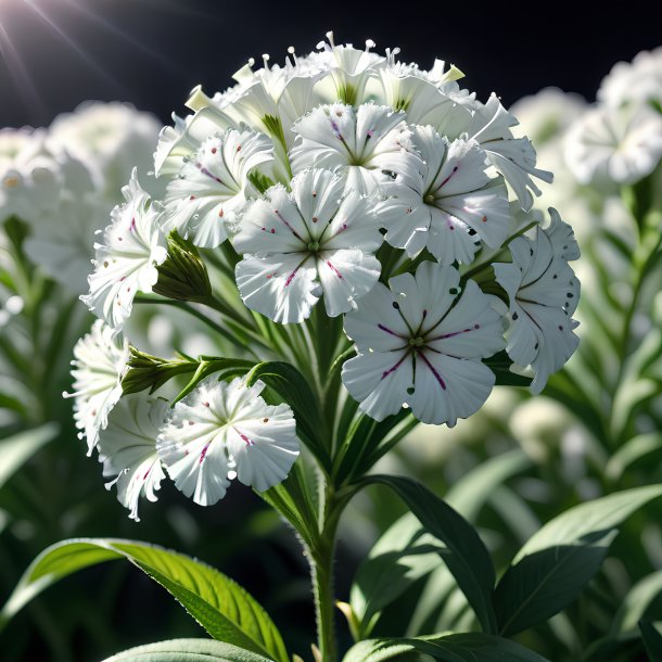 Depiction of a white sweet william