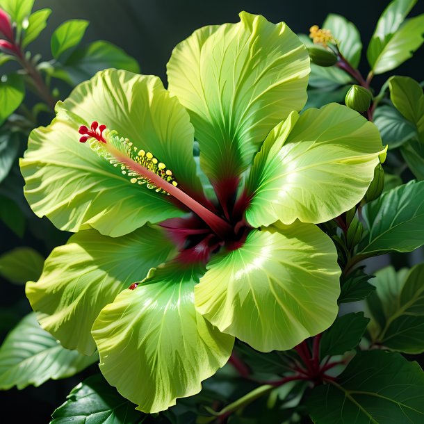 Photo of a green hibiscus