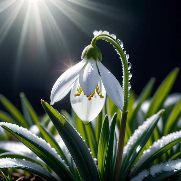 Depicting of a silver snowdrop