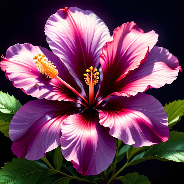 Illustration of a plum hibiscus