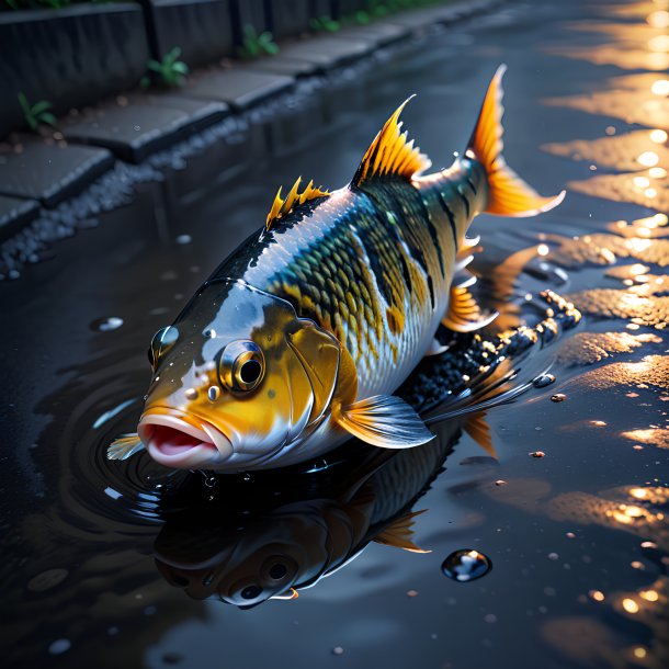 Foto de un pez en un abrigo en el charco