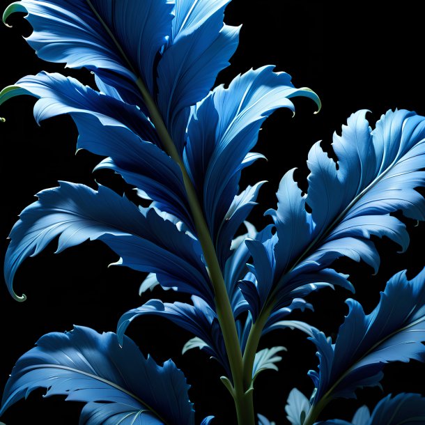 Depicting of a blue acanthus