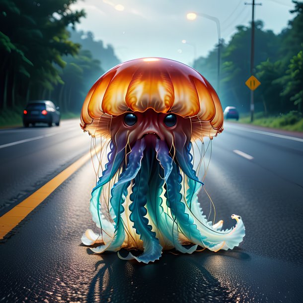 Pic of a angry of a jellyfish on the road