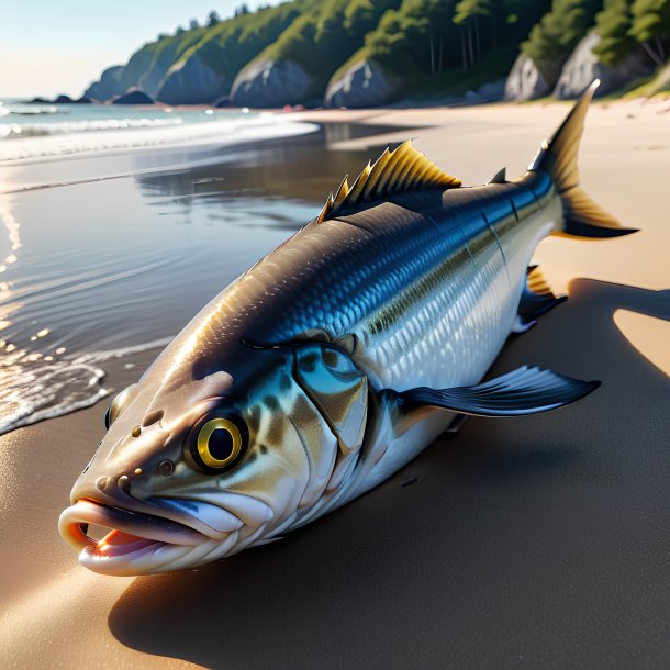 Foto de una espera de un eglefino en la playa